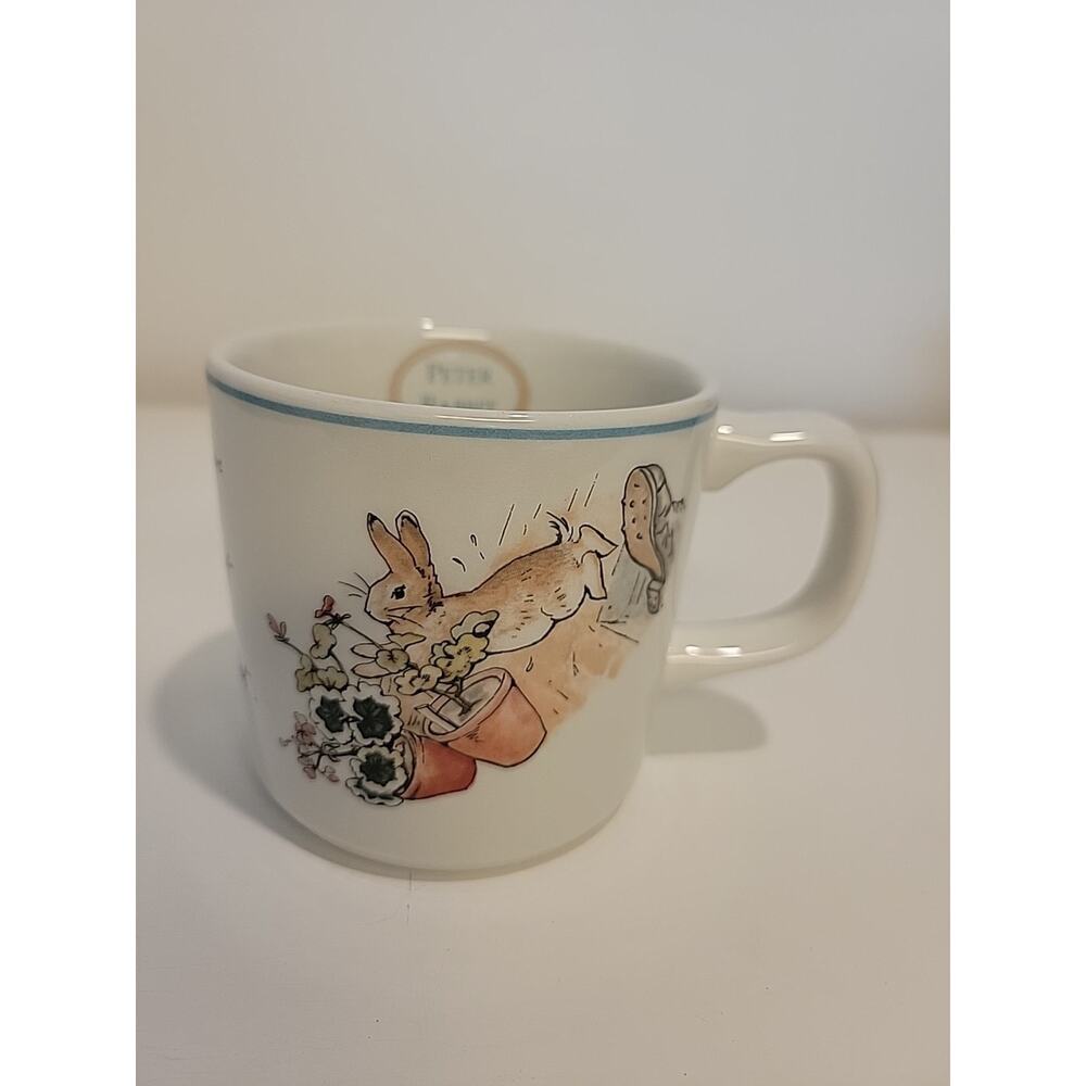 Wedgwood Peter Rabbit Mug 1893-1993 6oz Cup Beatrix Potter Sparrows Gooseberry